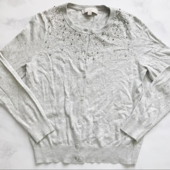 ⭐️$15⭐️ LOFT Jeweled Cardigan - Picture 1 of 5